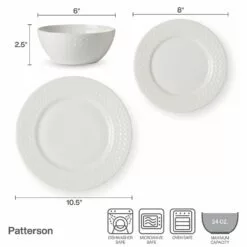 Promo 🧨 Mikasa® Patterson Vegan Bone 12 Piece Dinnerware Set, Service for 4 🌟 -Cheap dinnerware Store patterson vegan bone 12 piece dinnerware set service for 4 5296862 4