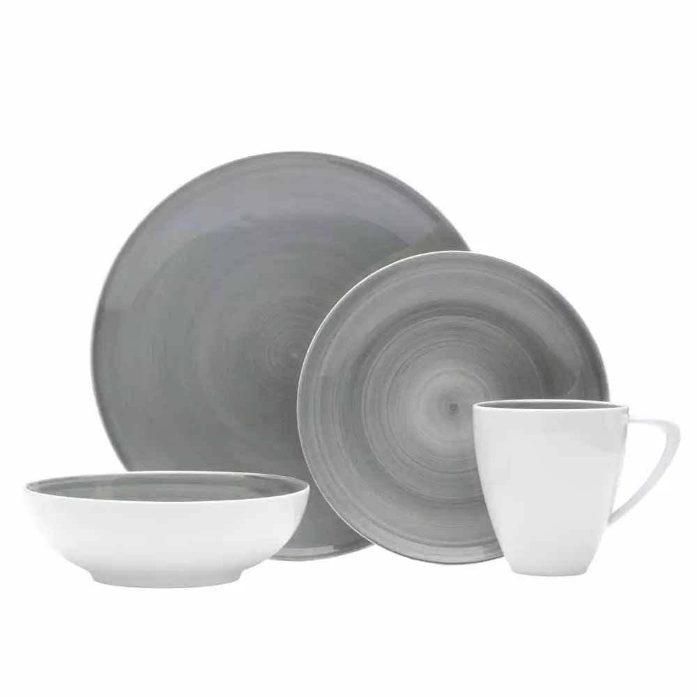 Discount 💯 Mikasa® Savona Grey 4 Piece Place Setting 🔥 3 Discount 💯 Mikasa® Savona Grey 4 Piece Place Setting 🔥