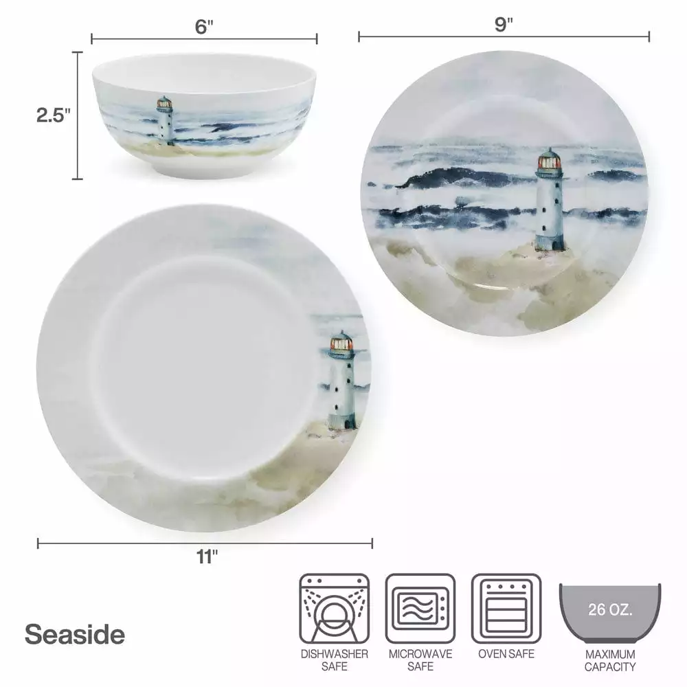 Best Sale ✔️ Mikasa® Seaside 12 Piece Dinnerware Set, Service for 4 ❤️ 6 Best Sale ✔️ Mikasa® Seaside 12 Piece Dinnerware Set, Service for 4 ❤️ - Image 4