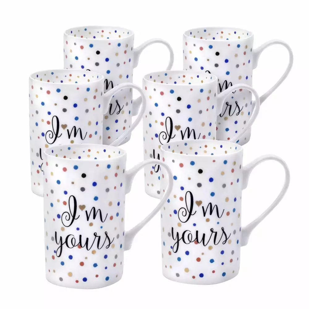 Budget 💯 Mikasa® Set of 6 Confetti Im Yours Mugs 🔔 3 Budget 💯 Mikasa® Set of 6 Confetti Im Yours Mugs 🔔