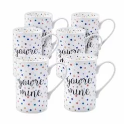 Budget 💯 Mikasa® Set of 6 Confetti Youre Mine Mugs ✔️