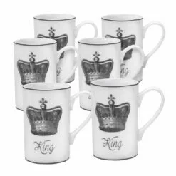 Brand new ✔️ Mikasa® Set of 6 King Crown Mugs 🧨