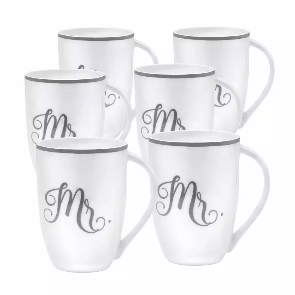 Best deal 👏 Mikasa® Set of 6 Mr Platinum Mugs 🧨 3 Best deal 👏 Mikasa® Set of 6 Mr Platinum Mugs 🧨