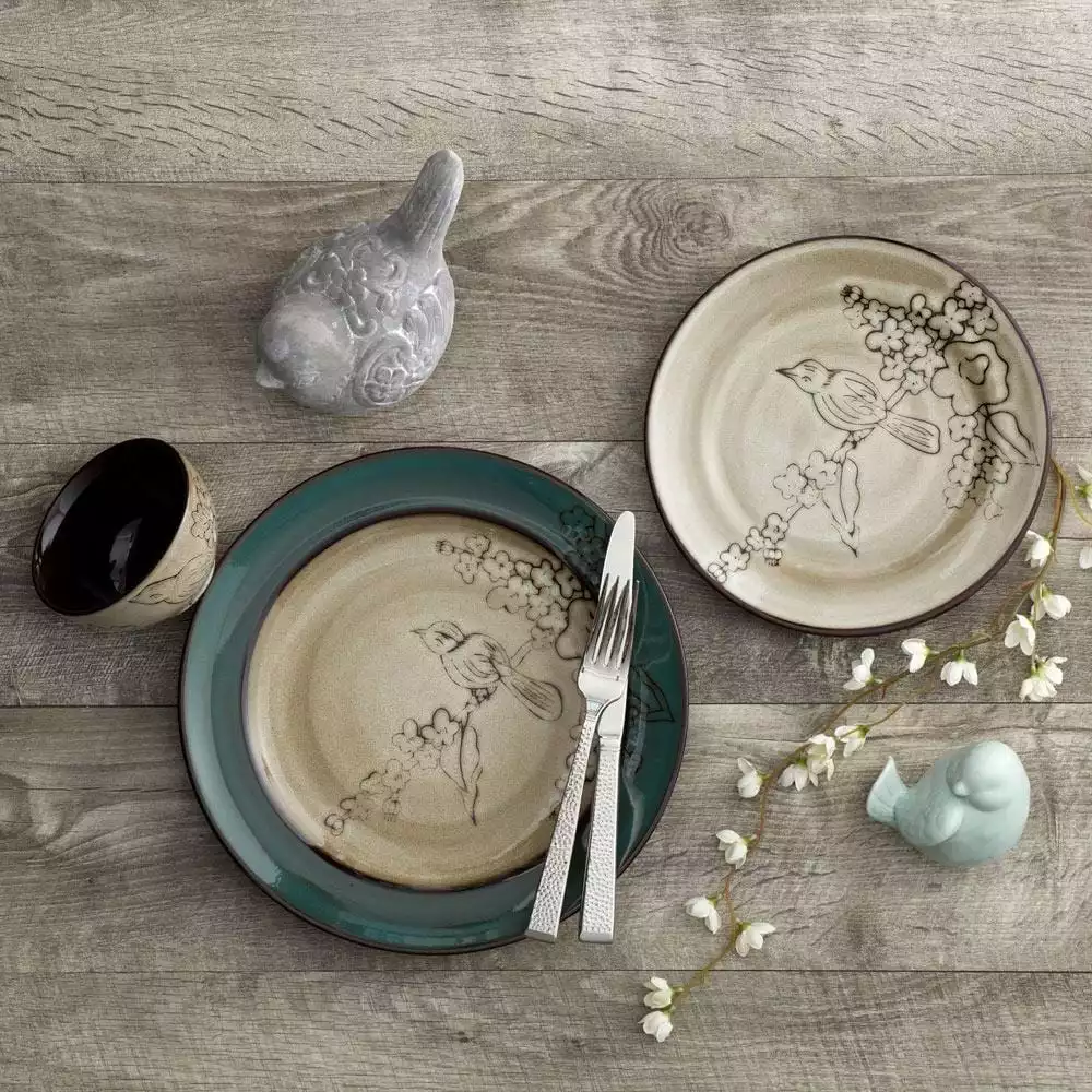 Hot Sale 😍 Gourmet Basics® Song Bird Set of 4 Dinner Plates 👍 4 Hot Sale 😍 Gourmet Basics® Song Bird Set of 4 Dinner Plates 👍 - Image 2