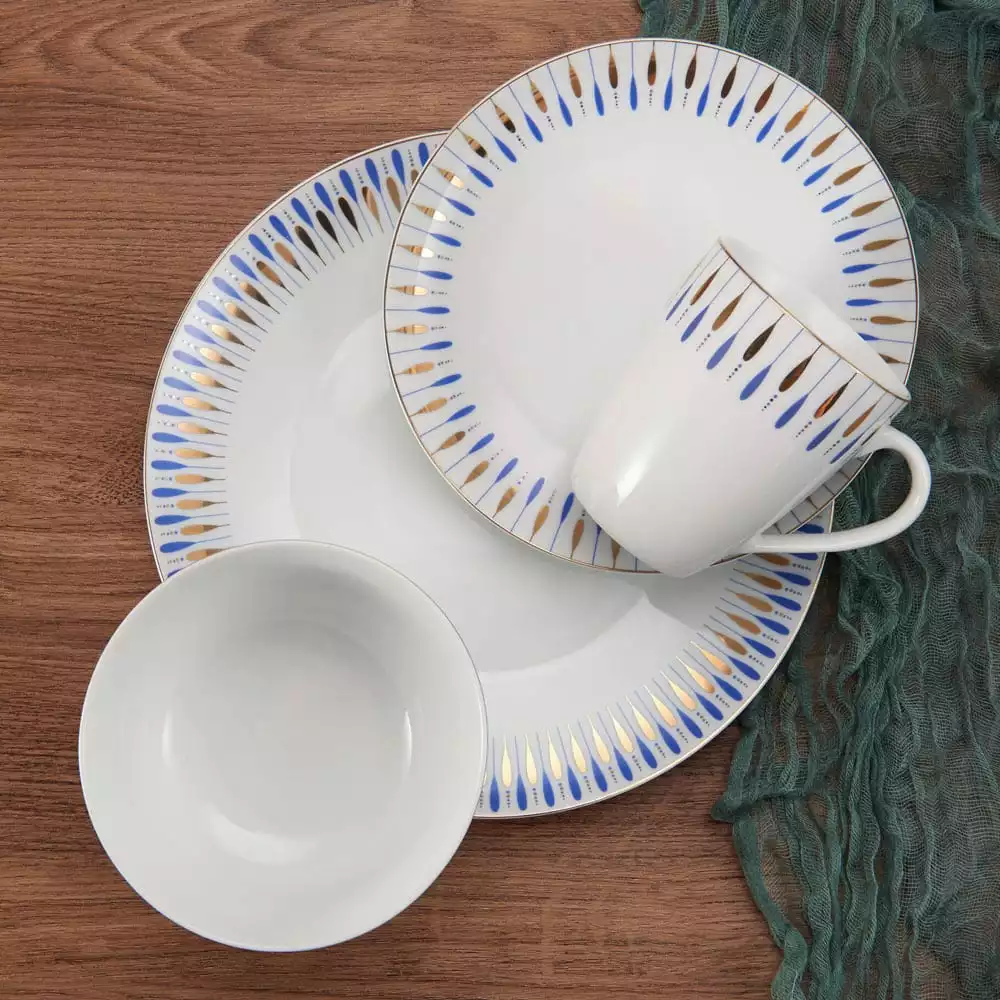 New 🎁 Mikasa® Starburst Blue 32 Piece Dinnerware Set, Service for 8 🥰 3 New 🎁 Mikasa® Starburst Blue 32 Piece Dinnerware Set, Service for 8 🥰 - Image 2
