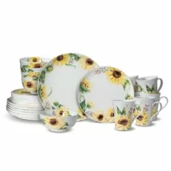 Cheap 🎉 Mikasa® Sunflower 24 Piece Dinnerware Set, Service for 6 😍