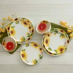 Cheap 🎉 Mikasa® Sunflower 24 Piece Dinnerware Set, Service for 6 😍 -Cheap dinnerware Store sunflower 24 piece dinnerware set service for 6 5285875 10