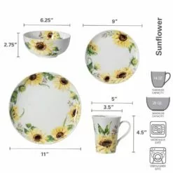Cheap 🎉 Mikasa® Sunflower 24 Piece Dinnerware Set, Service for 6 😍 -Cheap dinnerware Store sunflower 24 piece dinnerware set service for 6 5285875 8