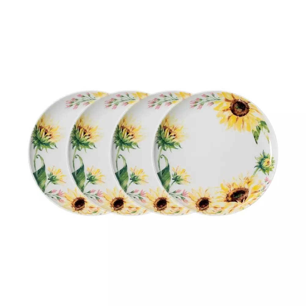 Brand new 🛒 Mikasa® Sunflower Set of 4 Salad Plates 🤩 3 Brand new 🛒 Mikasa® Sunflower Set of 4 Salad Plates 🤩