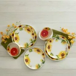 Brand new 🛒 Mikasa® Sunflower Set of 4 Salad Plates 🤩 6 Brand new 🛒 Mikasa® Sunflower Set of 4 Salad Plates 🤩 -Cheap dinnerware Store sunflower set of 4 salad plates K45285879 4
