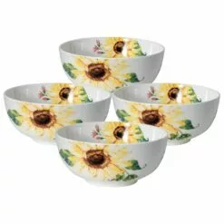 Outlet 🔥 Mikasa® Sunflower Set of 4 Soup Cereal Bowls 🤩