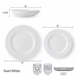 Outlet ⌛ Mikasa® Swirl Bone 12 Piece Dinnerware Set with Pasta Bowls, Service for 4 🎉 -Cheap dinnerware Store swirl bone 12 piece dinnerware set service for 4 5289381 11