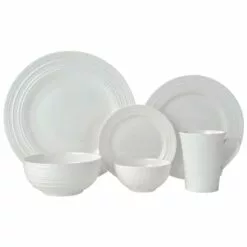 New 👍 Mikasa® Swirl Bone 36 Piece Dinnerware Set, Service for 6 🛒