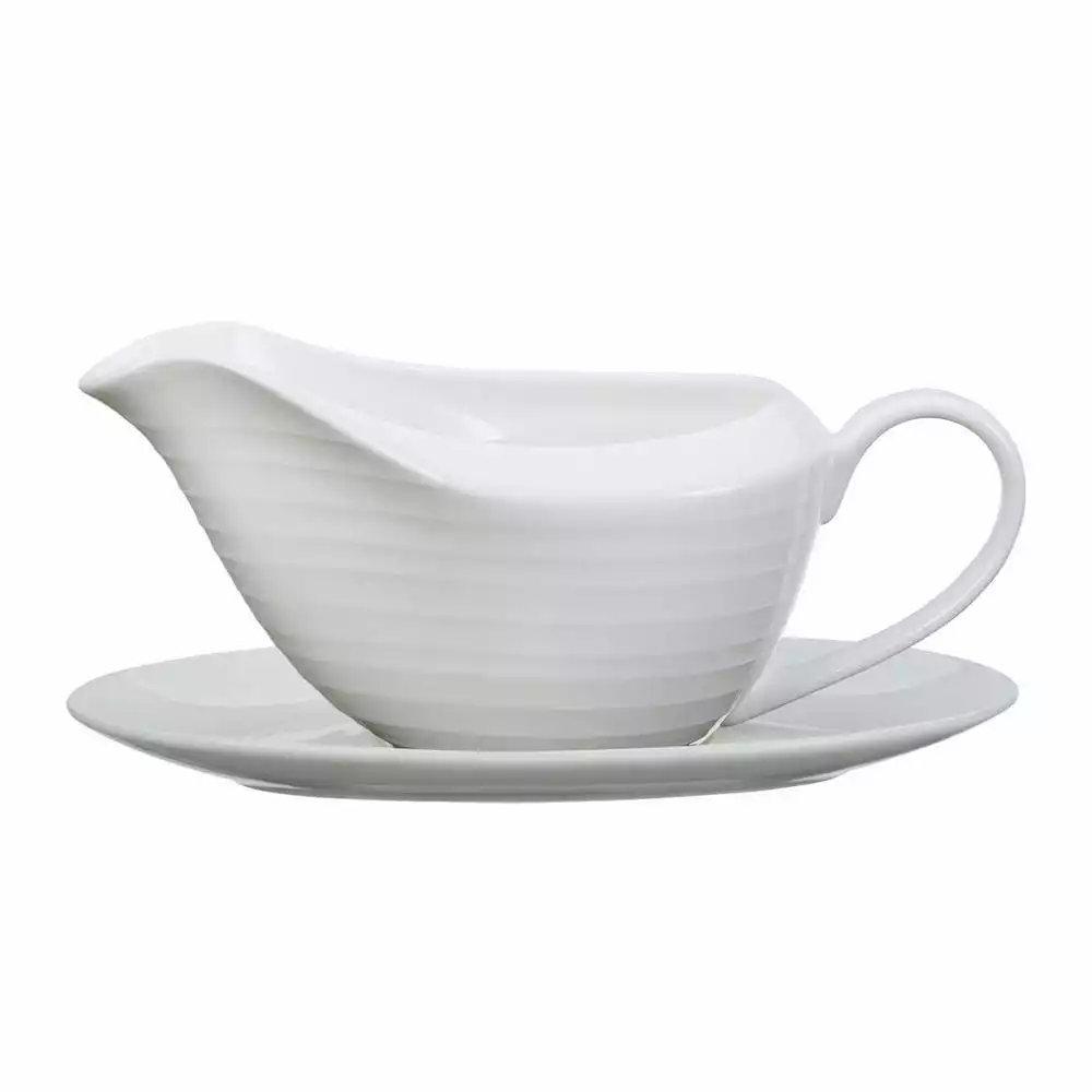 Promo 🧨 Mikasa® Swirl Bone Gravy Boat with Stand 🛒 3 Promo 🧨 Mikasa® Swirl Bone Gravy Boat with Stand 🛒