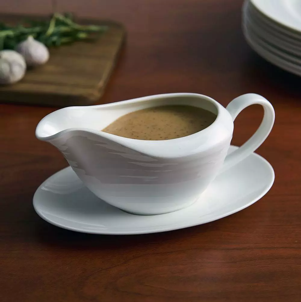 Promo 🧨 Mikasa® Swirl Bone Gravy Boat with Stand 🛒 4 Promo 🧨 Mikasa® Swirl Bone Gravy Boat with Stand 🛒 - Image 2