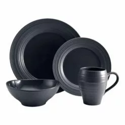 Discount 💯 Mikasa® Swirl Graphite 4 Piece Place Setting ❤️