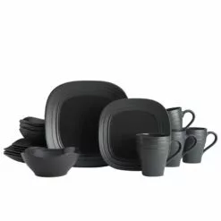 Best reviews of 🛒 Mikasa® Swirl Graphite Square 16 Piece Dinnerware Set, Service for 4 🔥