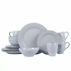 Outlet 🔔 Mikasa® Swirl Grey 16 Piece Dinnerware Set, Service for 4 ❤️