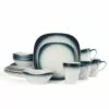 Brand new 🌟 Mikasa® Swirl Ombre Blue Square 16 Piece Dinnerware Set, Service for 4 ✔️