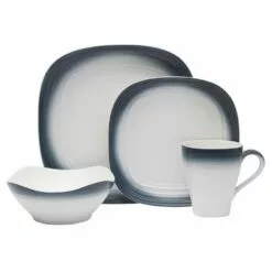 Flash Sale ✨ Mikasa® Swirl Ombre Blue Square 4 Piece Place Setting 😉