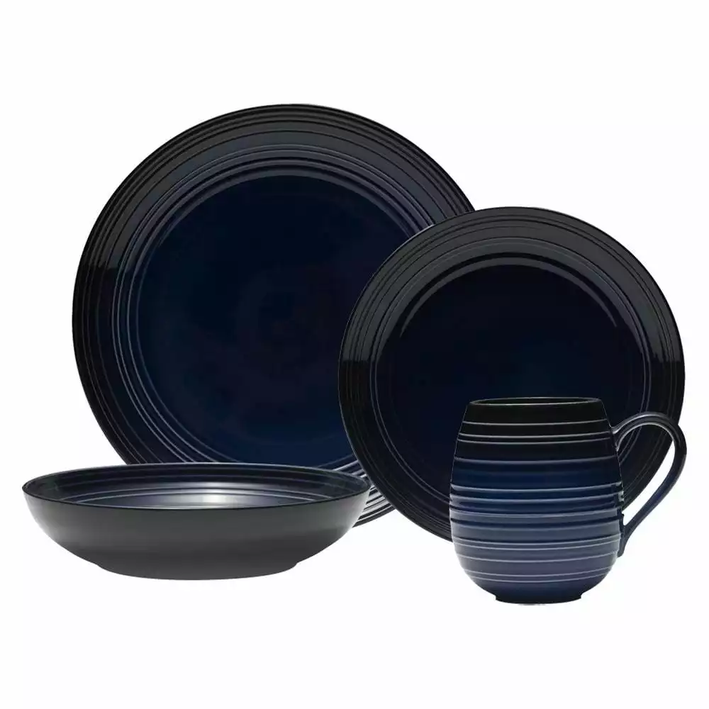 Cheap ✨ Mikasa® Swirl Black Coupe with Cobalt Ombre Accent 16 Piece Dinnerware Set, Service for 4 😀 10 Cheap ✨ Mikasa® Swirl Black Coupe with Cobalt Ombre Accent 16 Piece Dinnerware Set, Service for 4 😀 - Image 8