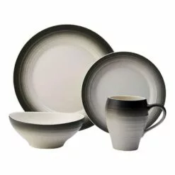 Brand new ✨ Mikasa® Swirl Ombre Graphite 4 Piece Place Setting ❤️