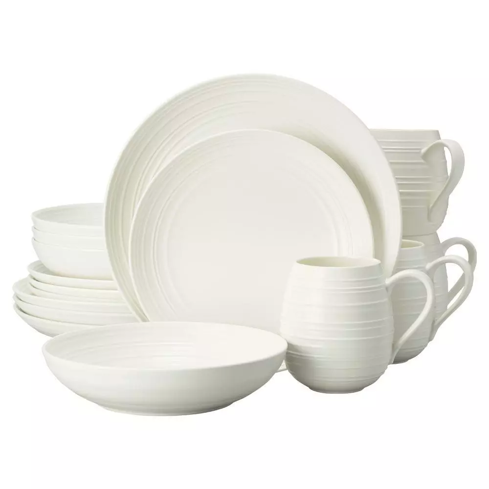 Cheapest 😍 Mikasa® Swirl White Coupe 16 Piece Dinnerware Set, Service for 4 🌟 3 Cheapest 😍 Mikasa® Swirl White Coupe 16 Piece Dinnerware Set, Service for 4 🌟