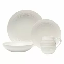 Best deal ⭐ Mikasa® Swirl White Coupe 4 Piece Place Setting ✔️