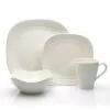 Best Sale ❤️ Mikasa® Swirl White Square 4 Piece Place Setting ⌛