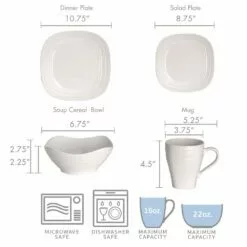 Best Sale ❤️ Mikasa® Swirl White Square 4 Piece Place Setting ⌛ -Cheap dinnerware Store swirl white square 4 piece place setting 5056889 9