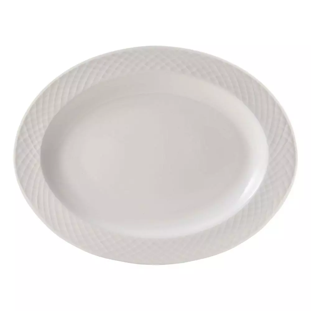 Discount 🧨 Mikasa® Trellis White Oval Platter 🎁 3 Discount 🧨 Mikasa® Trellis White Oval Platter 🎁