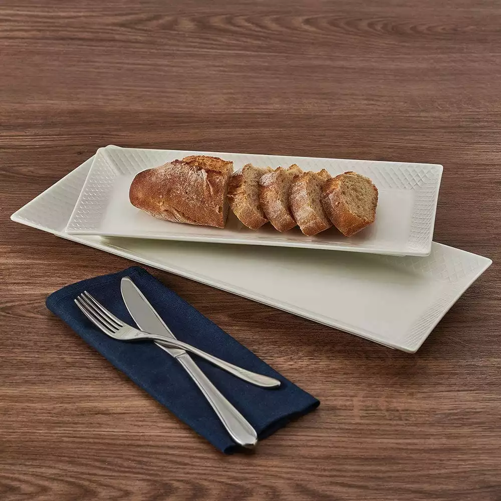 Deals 😍 Mikasa® Trellis White Set of 2 Bread Trays ❤️ 4 Deals 😍 Mikasa® Trellis White Set of 2 Bread Trays ❤️ - Image 2