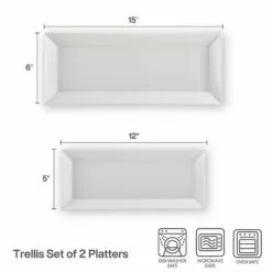 Deals 😍 Mikasa® Trellis White Set of 2 Bread Trays ❤️ 7 Deals 😍 Mikasa® Trellis White Set of 2 Bread Trays ❤️ -Cheap dinnerware Store trellis white set of 2 bread trays5293371 3