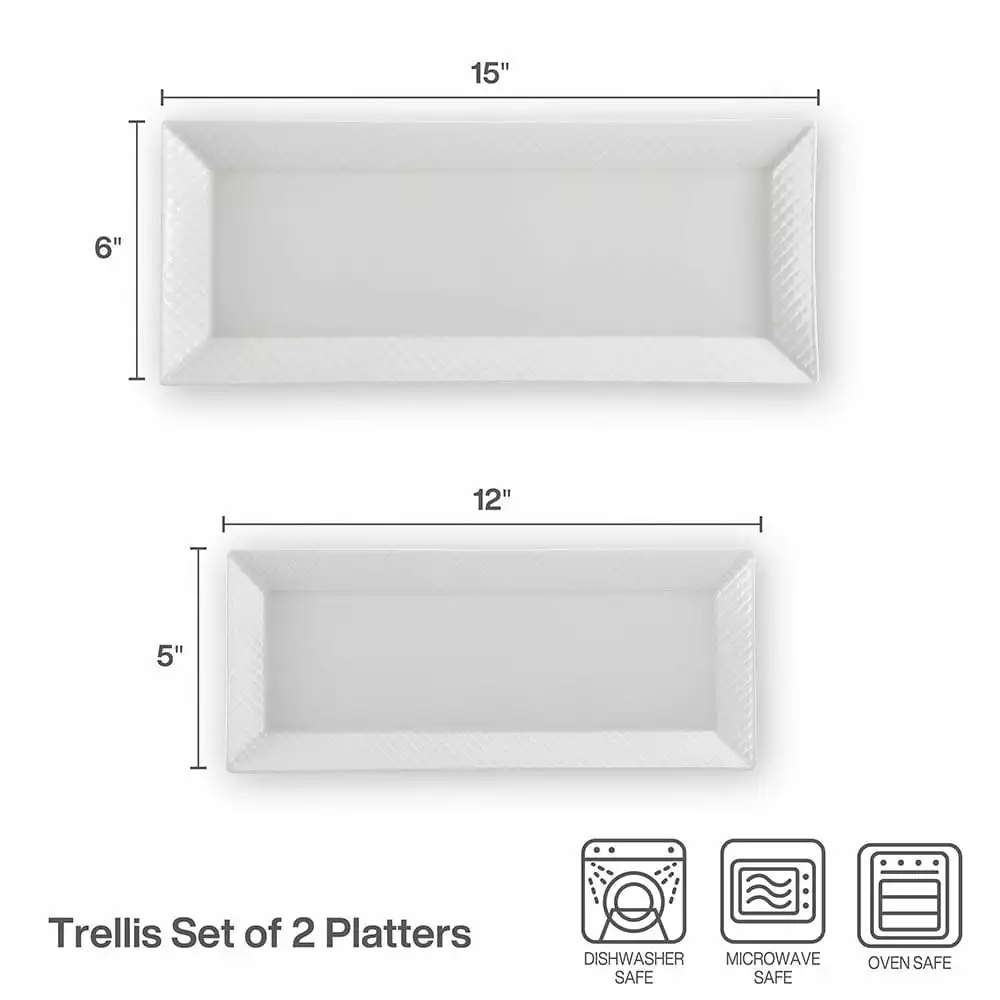 Deals 😍 Mikasa® Trellis White Set of 2 Bread Trays ❤️ 5 Deals 😍 Mikasa® Trellis White Set of 2 Bread Trays ❤️ - Image 3