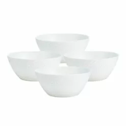Deals 😉 Mikasa® Trellis White Set of 4 Fruit Bowls ⌛