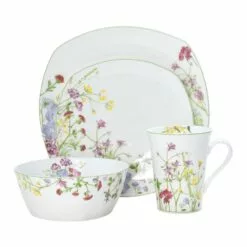 Best Sale 🔥 Mikasa® Wildflower Garden Square 16 Piece Dinnerware Set, Service for 4 ✔️ -Cheap dinnerware Store wildflower garden square 16 piece dinnerware set service for 4 5265914 4