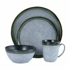Buy 👍 Mikasa® Willa Green 16 Piece Dinnerware Set, Service for 4 🧨 -Cheap dinnerware Store willa green 16 piece dinnerware set service for 4 5256263 1