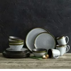 Buy 👍 Mikasa® Willa Green 16 Piece Dinnerware Set, Service for 4 🧨 -Cheap dinnerware Store willa green 16 piece dinnerware set service for 4 5256263 5