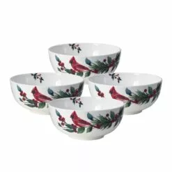 Discount 🛒 Mikasa® Winter Cardinal Set of 4 Fruit Bowls 😍